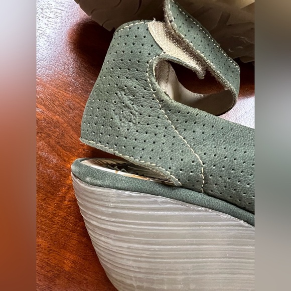 Fly London Yala' Perforated Leather Sandals - Picture 8 of 12